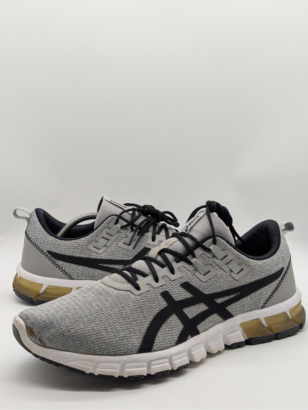 Mens Size 13 ASICS GEL-Quantum 90 Running Shoes Gray Black White 1021A123 EU 48